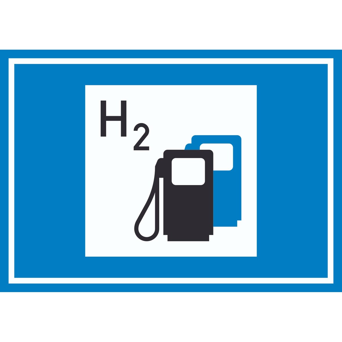 Wasserstofftankstelle Symbol Schild A1 (594x841mm)