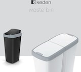thumbnail of Keden Compacta Q duo Cubo de Basura 45L con 2 Tapas Independientes en color Negro