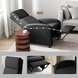 thumbnail of HOMCOM sillón relax reclinable manual sillón relax tapizado en lino sintético con reposapiés carga 120 kg sillón reclinable para dormitorio negro