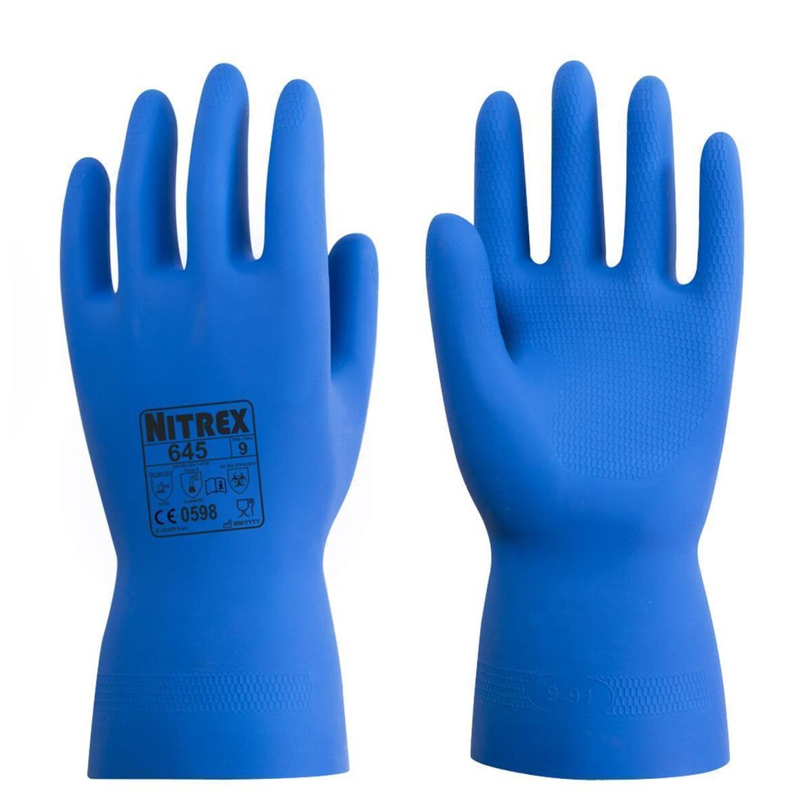 10 Paar Nitrex 645 | Mehrweghandschuhe | blau | Gr. XL | Latexhandschuhe