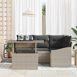 thumbnail of vidaXL 5-teiliges Garten-Sofa-Set mit Kissen in Hellgrau aus Poly-Rattan