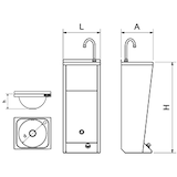 thumbnail of Lavamanos registrable con pedestal un pulsador serie XS agua fría y caliente