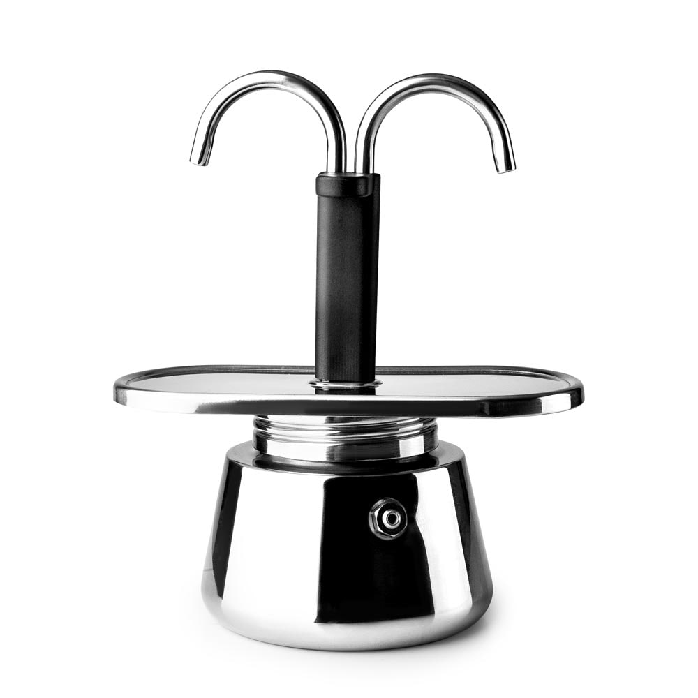 IBILI - Mini cafeteira expresso, 2 xícaras, 2 x 45 ml, Aço inoxidável, Adequado para indução