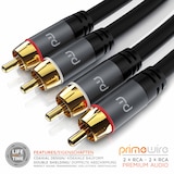 thumbnail of Primewire Stereo Cinch Audio-Kabel, RCA, mehrfach geschirmtes HiFi Audiokabel, 2X Cinch zu 2X Cinch - 1m