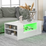 thumbnail of Merax Couchtisch hochglanz Sofatisch mit LED-Beleuchtung, Wohnzimmertisch, Weiß