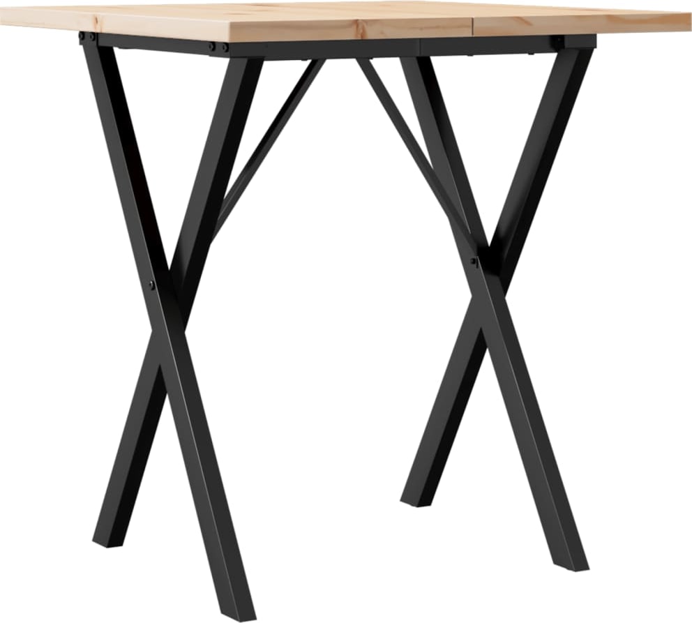 Décoshop26 - Esstisch im Industriedesign 70 x 70 x 75,5 cm massives Kiefernholz und Stahl DEC036815