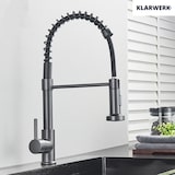 thumbnail of Bernd | Grifo de cocina Catering gris titanio con muelle | Grifo de cocina de acero inoxidable flexible | Girar 360 grados. Alta presión 2 puertos