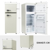 thumbnail of Merax Retro Mini Kühlschrank mit Gefrierfach, 92L, 2 Türen, 105,5 cm, kompakt für Single, Büro & Hotel Minibar, LED, 116 kWh/Jahr, Weiß