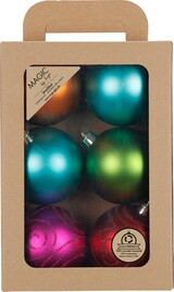 thumbnail of 12 Weihnachtskugeln Kunststoff 8cm bruchsicher & mit Glitzer Muster Christbaumkugeln Weihnachtsbaum Deko Weihnachtsbaumkugeln Christbaumschmuck