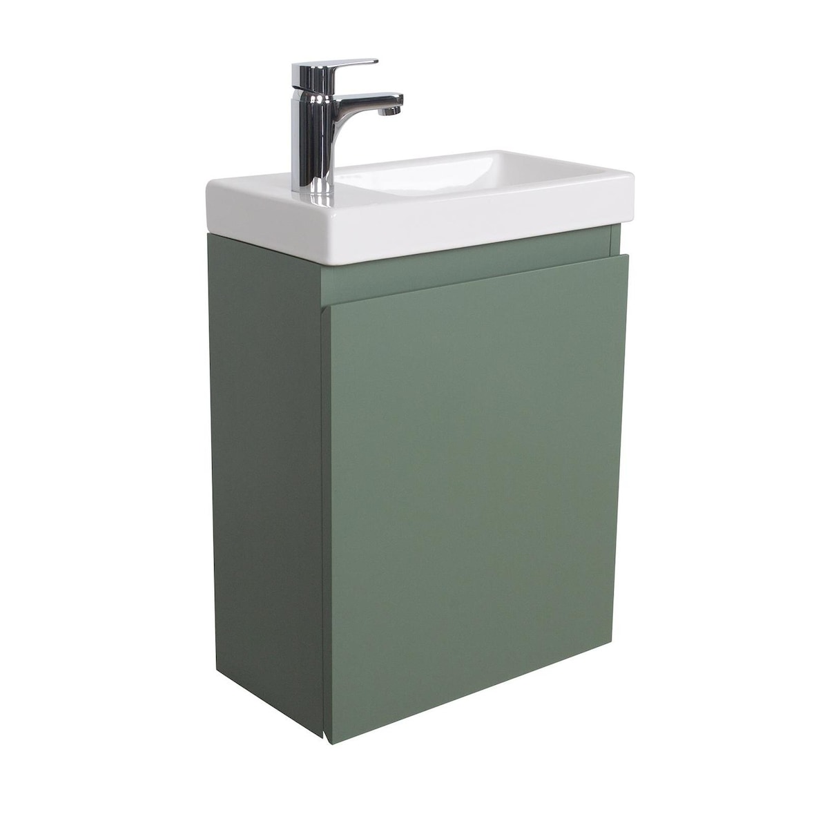 Meuble lave-mains LISA vert + robinet chromé