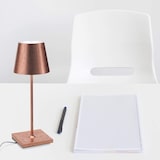 thumbnail of Lámpara de mesa LED Poldina Pro Mini Copper Leaf recargable y regulable con batería de hasta 12 horas