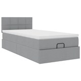 thumbnail of vidaXL Ottoman-Bett mit Matratze & LEDs Hellgrau 90x190 cm Stoff