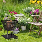 thumbnail of Relaxdays Feuerkorb XL mit Schürhaken, Terrasse u. Garten Feuerschale mit Unterlage, für Holz, HBT 56x56,5x45cm, schwarz