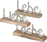 thumbnail of Dekoaufsteller Jillien Schriftzug Aluminium Mango 3er Set