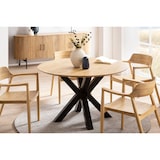 thumbnail of SIT Möbel eettafel rond | Ø 120 cm | sungkai hout naturel | metalen frame zwart | B 120 x D 120 x H 75 cm | 09615-01