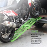 thumbnail of TRUTZHOLM 2 x Auffahrrampe klappbar 180 cm Traglast 680 kg Alu grün geriffelte Einzelstäbe Verladerampe