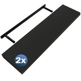 thumbnail of Casaria 2x Wandregal Matt Schwarz mit Halterung 90cm Schwebend