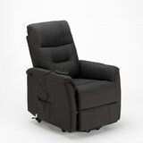 thumbnail of Poltrona relax elettrica reclinabile con alzapersona e ruote in Tessuto Marie per anziani - Nero-SR680FNW