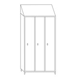 thumbnail of Armadietto spogliatoio in inox AISI 304 a 3 posti con tramezza interna cm. 120x50x215h