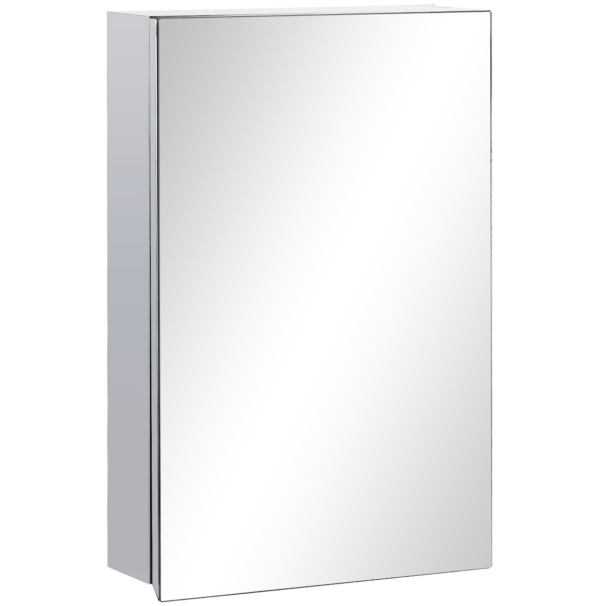 kleankin armario de baño con espejo armario de pared mueble colgante para baño con puerta y 3 estantes de almacenamiento para ducha aseo 39x12x60 cm