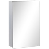 thumbnail of kleankin armario de baño con espejo armario de pared mueble colgante para baño con puerta y 3 estantes de almacenamiento para ducha aseo 39x12x60 cm