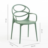thumbnail of Set 6 Sedie in polipropilene con fibra di vetro, impilabili per esterno e giardino, bar e ristorante, cucina design moderno- Charlotte - Salvia