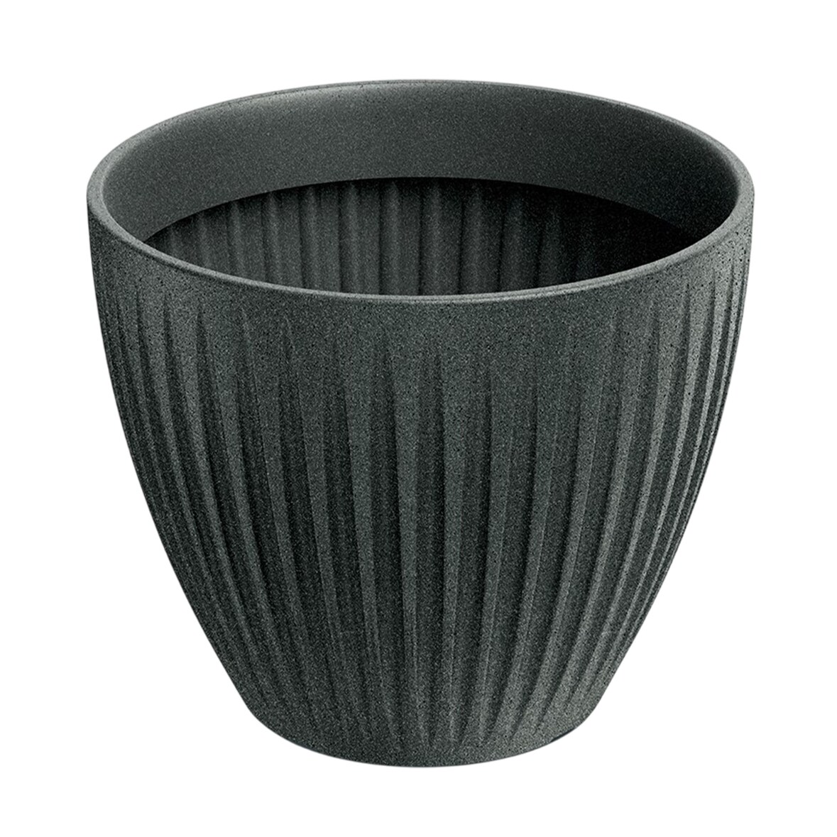 WellHome - Blumentopf aus rotationsgeformtem Kunststoff 27L Ø40x33cm in farbe Graphitgrau - Latia Round