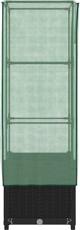 thumbnail of vidaXL Hochbeet mit Gewächshaus-Aufsatz Rattan-Optik 40x40x139 cm