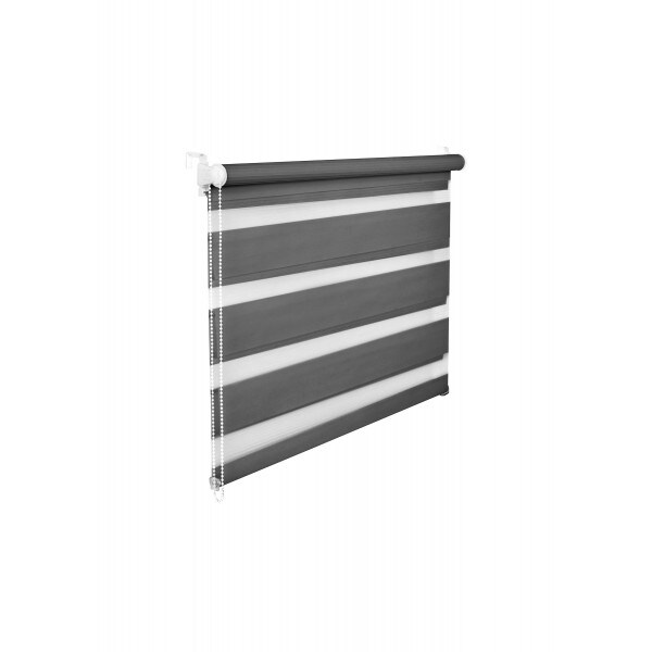 Doppelrollo Duorollo 60 cm breit 200 cm lang grafit inkl. Seilzug Fensterrollo Klemmrollo Jalousie