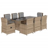 thumbnail of vidaXL 9-tlg. Garten-Essgruppe mit Kissen Beige Poly Rattan
