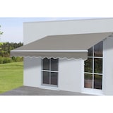 thumbnail of Aluminium zonnescherm T791, knikarm zonnescherm 4,5x3m ~ polyester, grijsbruin