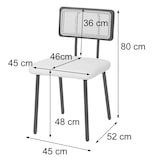 thumbnail of Lote de 6 sillas de comedor HWC-K88, sillón silla, madera poly rattan metal bouclé ~ tela/textil blanco