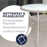 thumbnail of CASARIA® Polyrattan Balkontisch Beistelltisch Rund Ø 80cm Grau Beige