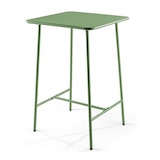 thumbnail of Set van bartafel en 2 hoge stoelen in cactusgroen metaal - Oviala