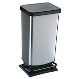 thumbnail of Rotho Cestino Paso apertura a pedale in plastica riciclata 40 litri argento metallizzato