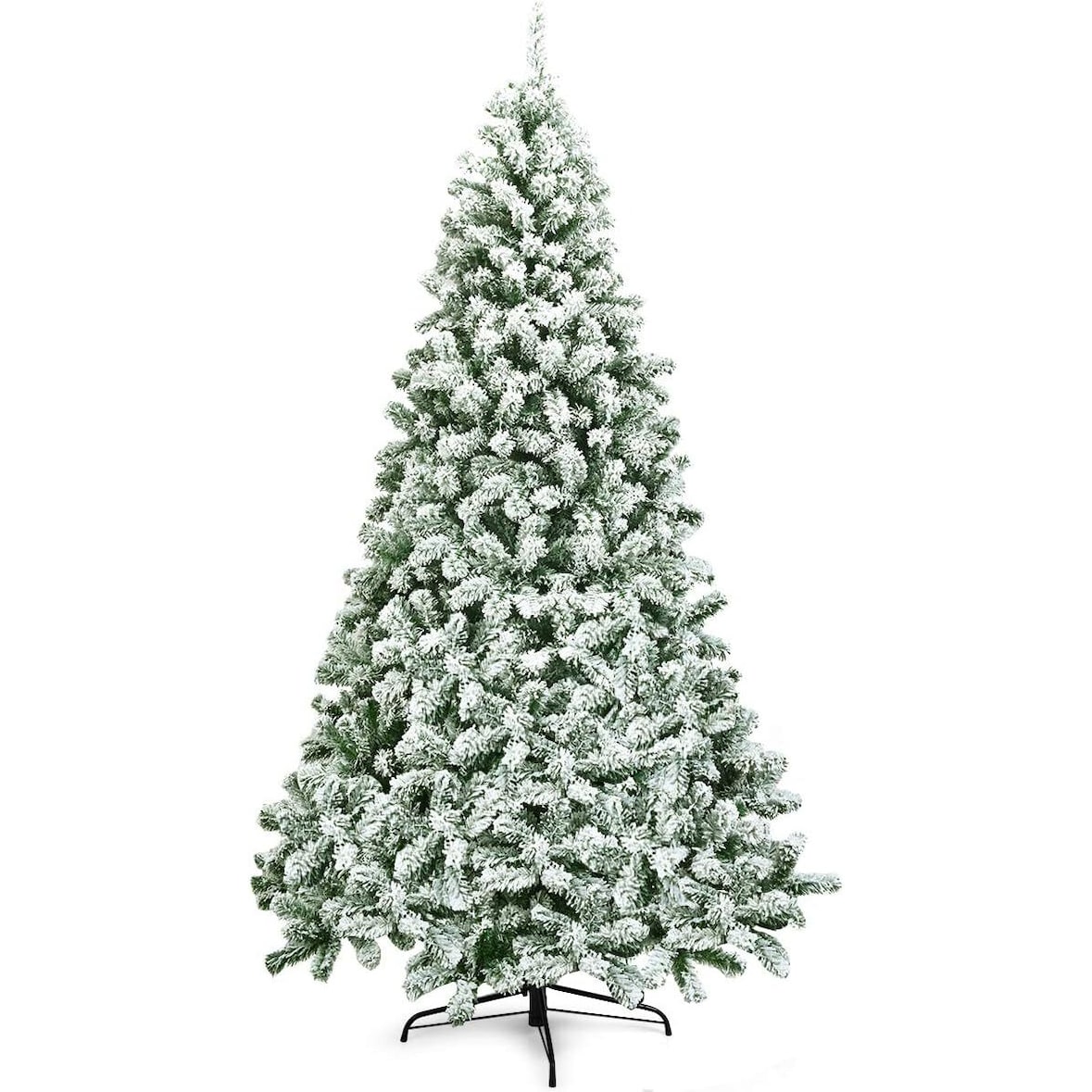 Albero di Natale artificiale Cosway da 225 cm, albero di Natale con supporto in metallo, 1346 punte dell'albero in PVC