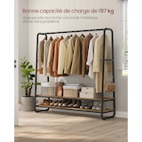 thumbnail of Helloshop26 - Industriële kledingrek stevig kledingrek met 2 planken 6 S-haken stalen frame voor de slaapkamer industriële stijl 12_0006996