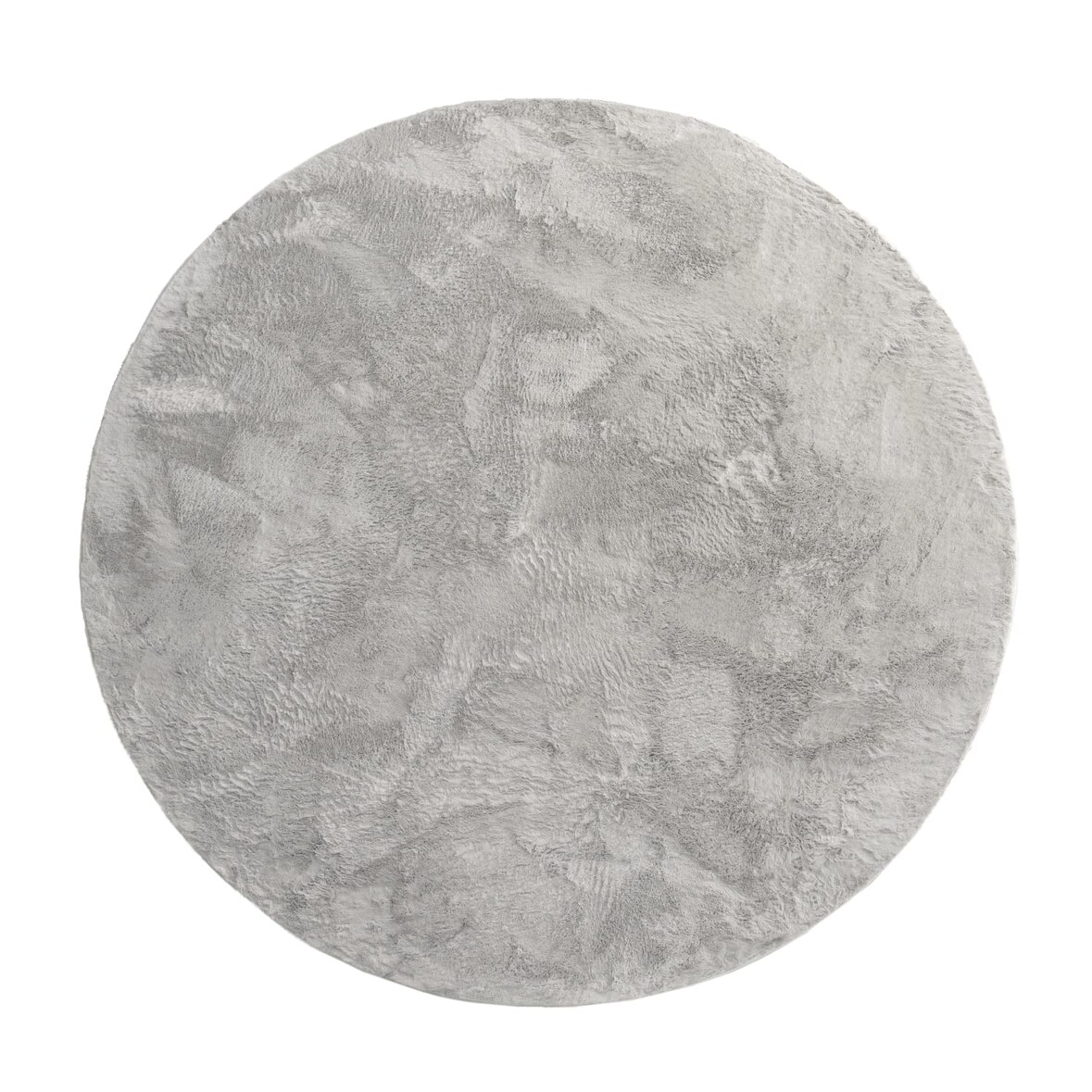 Teppich Kurzflor waschbar Einfarbig Wohnzimmer schmutzabweisend Grau Rund 100D | 100% Polyester | Florhöhe: 10 mm | Maschinenwäsche, pflegeleicht