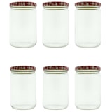 thumbnail of Confituurpot Jampot Inmaakpot met geruite schroefdeksel van 540 ml – 8.5 x 8.5 x 11.5 cm - 18 stuks