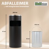 thumbnail of Abfalleimer mit Aschenbecher 30 L Schwarz Metall pulverbeschichtet Mülleimer Aschenbecher 2 in 1