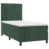 thumbnail of vidaXL Boxspringbett mit Matratze & LED Dunkelgrün 80x200 cm Samt