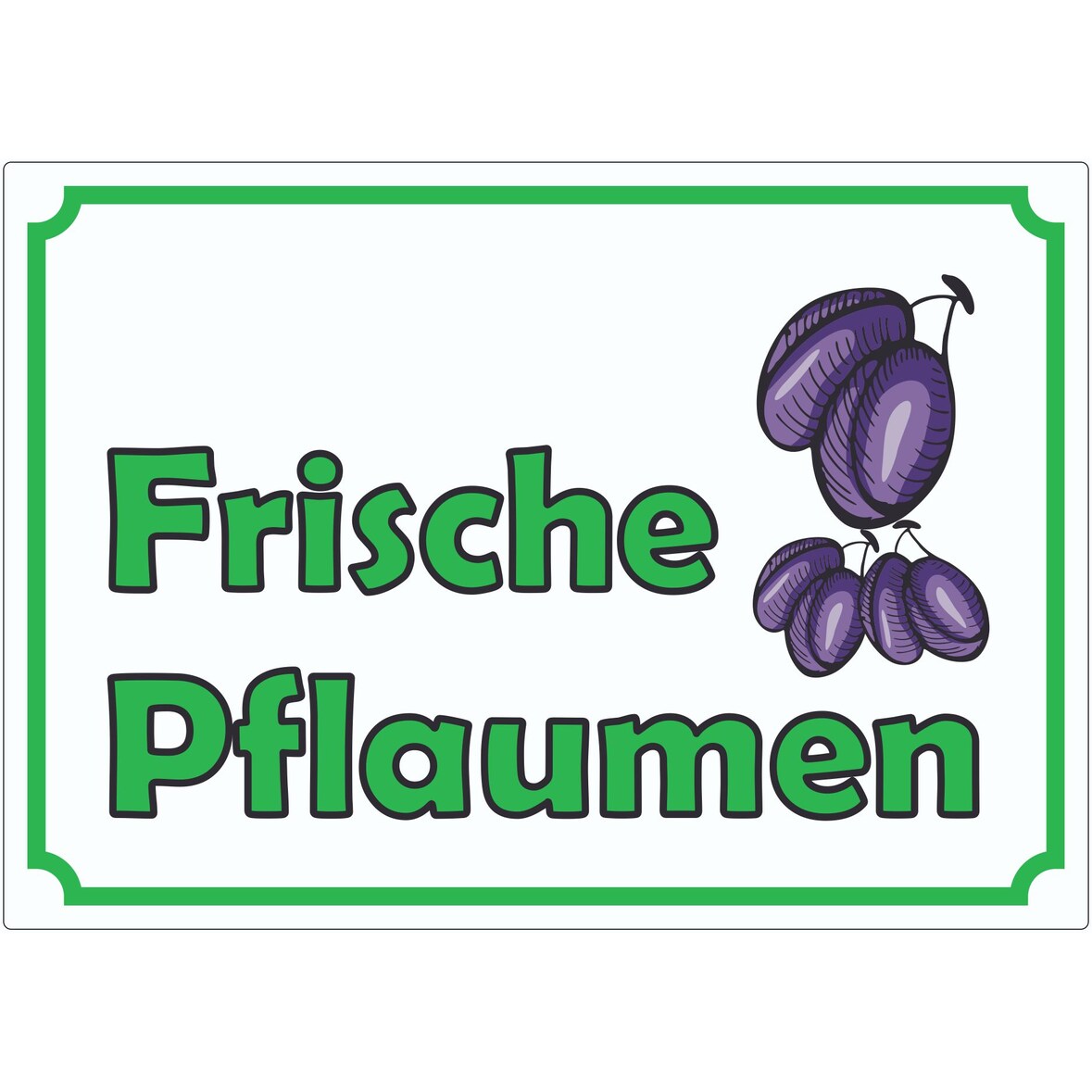 Werbeaufkleber Aufkleber Frische Pflaumen A6 (105x148mm)