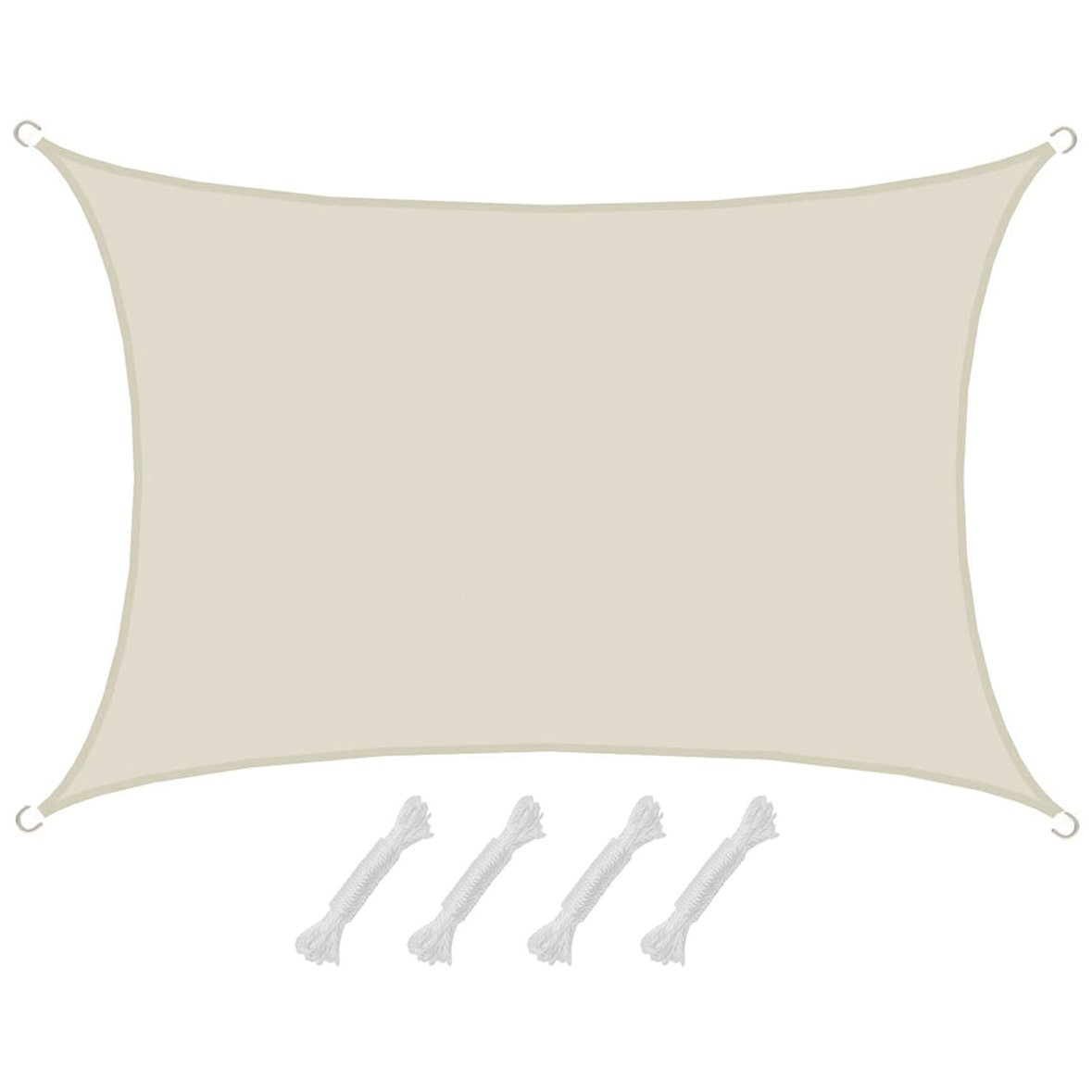 UPF50+ Toldo UV 3x5 m Rectángulo Poliéster Hidrófugo Vela de Protección Beige