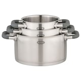 thumbnail of Mulex, Topfset LUGANO aus Edelstahl 6-teilig, + Servierpfanne, für alle Herdarten, mit Deckel, Induktions Töpfe Set