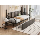 thumbnail of Eisenbettsofa 90x200 cm im Vintage-Stil mit Ablagefächern – stylisches Schlafsofa für jedes Zimmer Schwarz