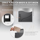 thumbnail of ECD Germany Briefkasten Anthrazit/Silber 37 x 10,5 x 36,5 cm Edelstahl, mit Zeitungsfach & Sichtfenster, inkl. 2 Schlüssel, Wandbriefkasten