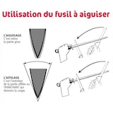 thumbnail of Fusil à aiguiser Fischer mèche ovale 30cm taillage fin et manche rouge