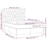 thumbnail of vidaXL Boxspringbett mit Matratze & LED Dunkelgrau 140x190 cm Stoff