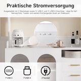 thumbnail of Merax Buffetkast 120 x 40 x 178 cm, witte keuken- en vitrinekast met acrylfront, stopcontacten, USB-A/USB-C