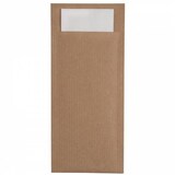 thumbnail of Bestecktaschen aus Kraftpapier mit weißer Serviette (500er-Packung) - Europochette